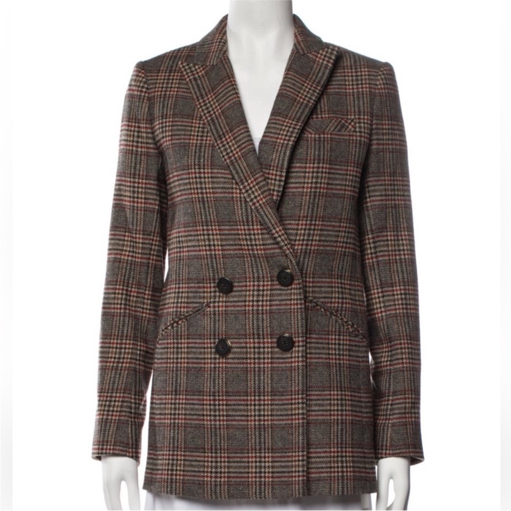 Veronica Beard Checkered Double-Breasted Blazer